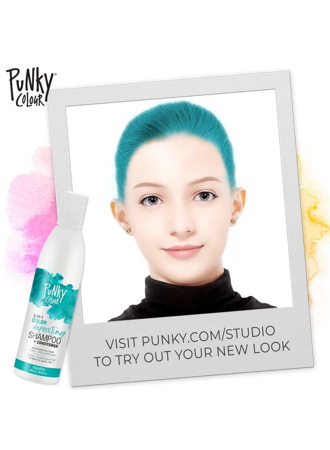 Punky Colour 3In1 Color Depositing Hair Cleanser & Conditioner 8.5 Fl Oz. (Tealistic) - Image 4