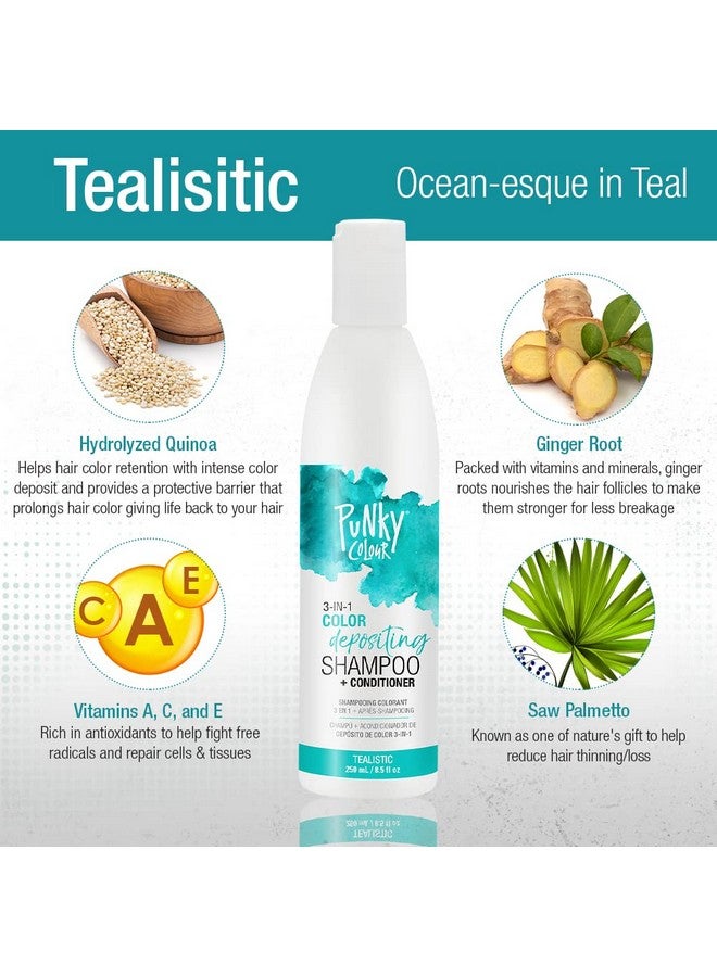 Punky Colour 3In1 Color Depositing Hair Cleanser & Conditioner 8.5 Fl Oz. (Tealistic) - Image 5