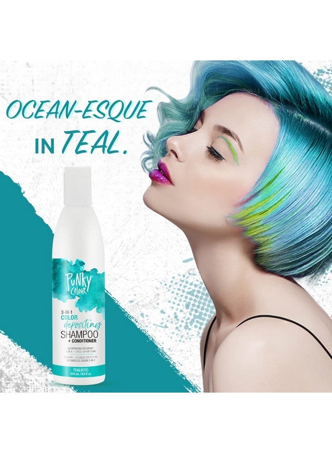 Punky Colour 3In1 Color Depositing Hair Cleanser & Conditioner 8.5 Fl Oz. (Tealistic) - Image 2