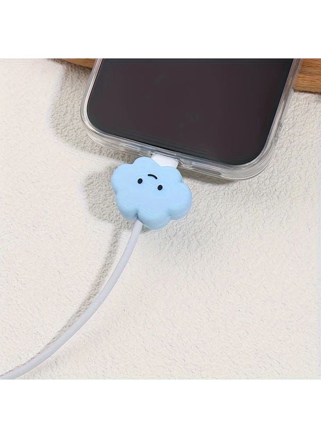 Blue iPhone Data Cable Head Protection Cover for 20W Fast Charging Anti Break - Image 1