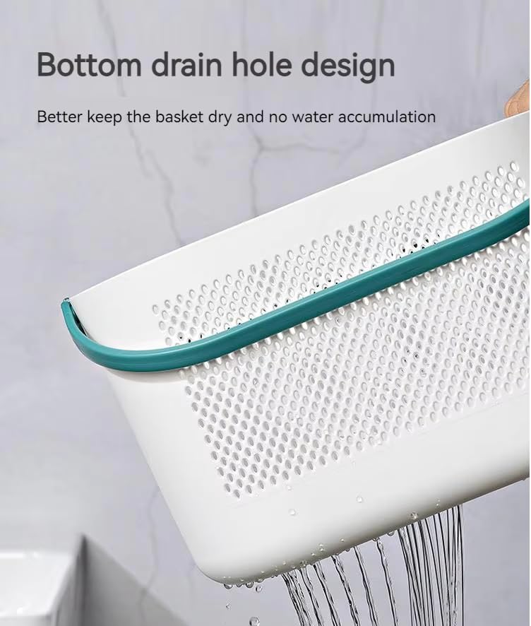 GNEY Heavy Duty Plastic Storage Basket with Handle – Large Capacity Drain Basket for Bathroom, Kitchen, Laundry, Picnic & More – Durable PP Material, Ventilated & Stackable – Multi-Use Organizer Bin - Image 2