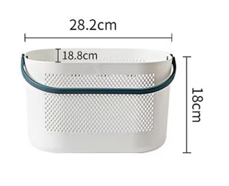 GNEY Heavy Duty Plastic Storage Basket with Handle – Large Capacity Drain Basket for Bathroom, Kitchen, Laundry, Picnic & More – Durable PP Material, Ventilated & Stackable – Multi-Use Organizer Bin - Image 3