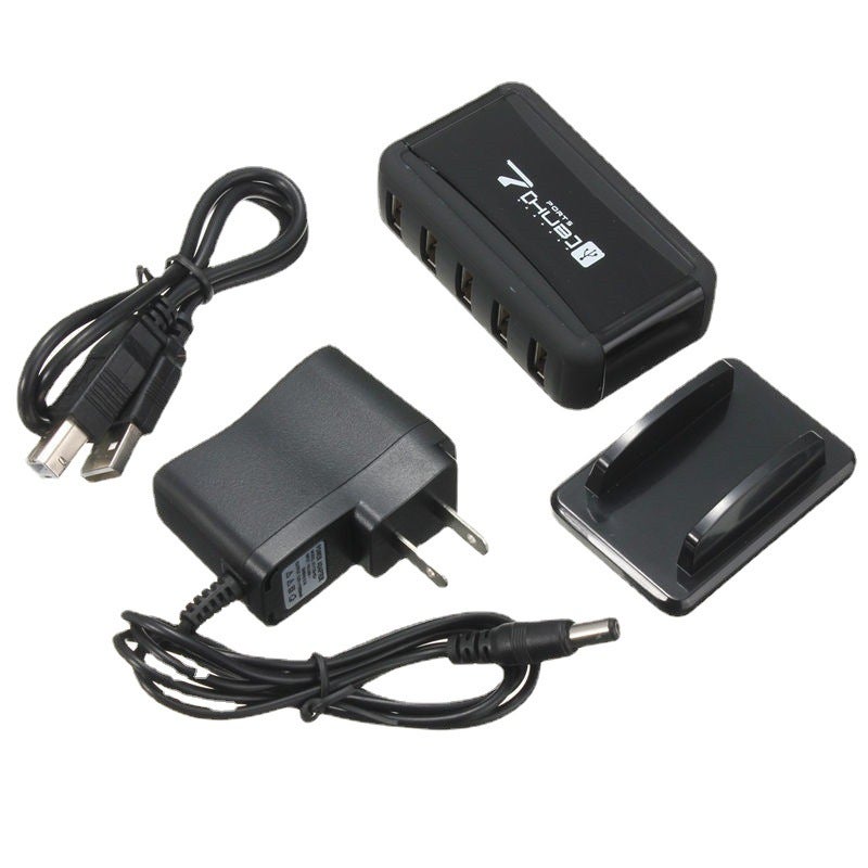 Usb2.0 Vertical 7-Port Hub One To Seven With Base Hub Splitter 7-Port Hub With Power Supply - Image 2