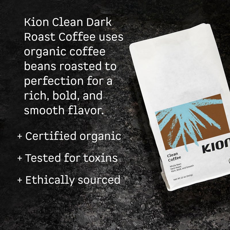 Kion Organic Coffee | Tested for Toxins | Roasted to Maximize Health and Taste | Whole Bean Dark Roast 12 Oz - Image 2