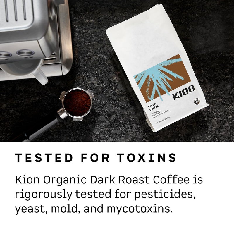 Kion Organic Coffee | Tested for Toxins | Roasted to Maximize Health and Taste | Whole Bean Dark Roast 12 Oz - Image 4