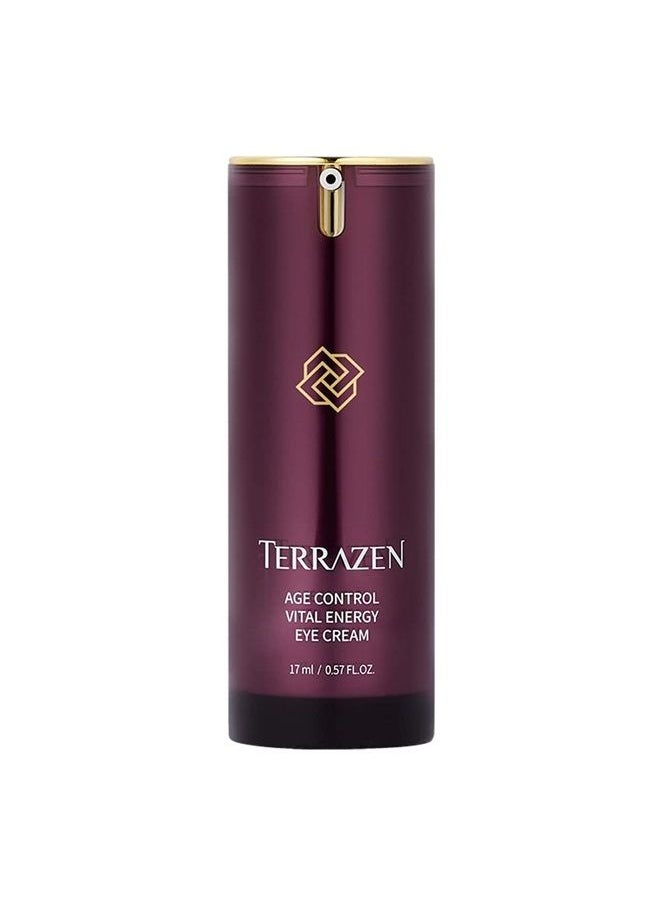 Terrazen - Age Control Vital Energy Eye Cream 0.57 fl. Oz. (17ml), Plant Stem Cell + Real Protein + Hyaluronic Acid + Vitamin infused eye cream, Wrinkle Care Eye cream, K-Beauty - Image 1