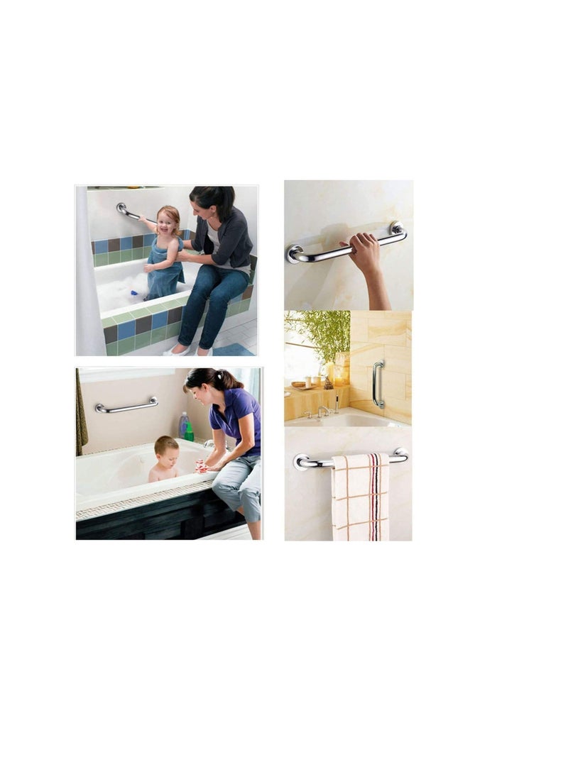 روبستلاين مقبض قضيب D من الفولاذ المقاوم للصدأ ROBUSTLINE | نوع الوردة | 19 مم × 350 مم | دعم الاستحمام للمسنين - Image 3