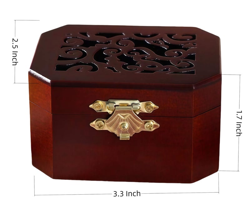 Biscount Mini Hollow Antique Carved Music Box Wind Up Wooden Musical Box Toy - Hedwig's Theme Valentine's Day Gift Present - Image 5