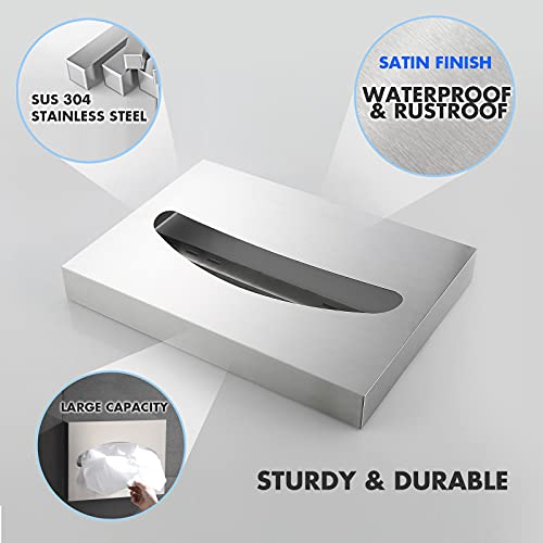 Gorlary Toilet Seat Cover Dispenser Wall Mounted SUS 304 Stainless Steel Brushed - Image 2