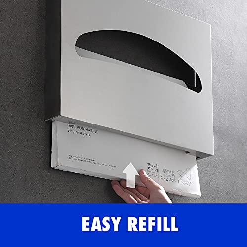 Gorlary Toilet Seat Cover Dispenser Wall Mounted SUS 304 Stainless Steel Brushed - Image 4