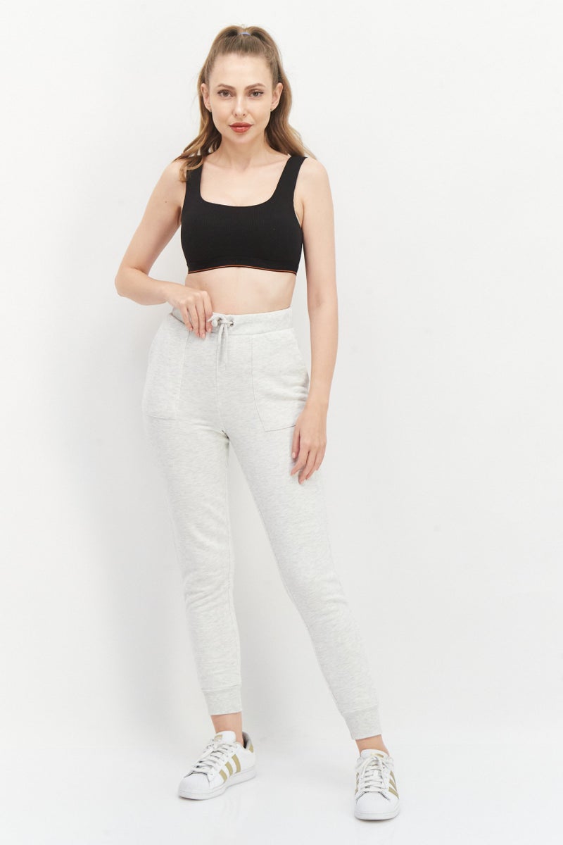 NA-KD Women Regular Fit Solid Jogger Pant, Grey - Image 3