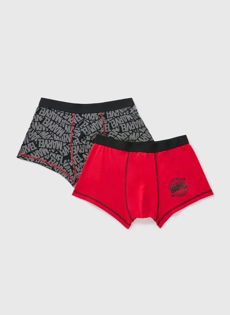 Matalan 2 Pack Marvel Black Boxers