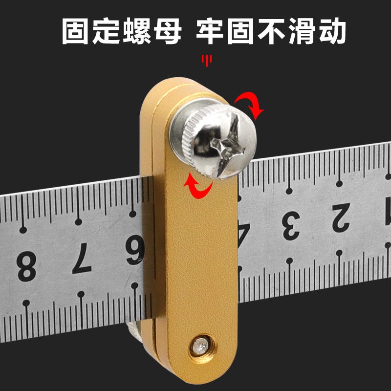 Steel Ruler Ruler Locator Steel Ruler Limit Adjustment Locating Block Woodworking Line Locator Ruler Line - Image 3