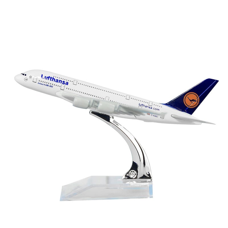 AmigozZ Diecast Aeroplane Scale Model Only For Display, Size -16 Cm-A380 (Air Lufthansa), Multicolor - Image 1