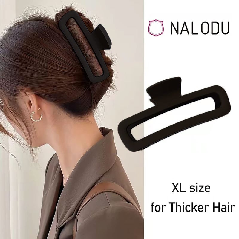 Nalodu Hair Claw Clips 5 Inch Unbreakable Square Rectangle Clip Clamp Neutral Colors for Thick Curly Long Hair Women - 2 Pack - Image 5