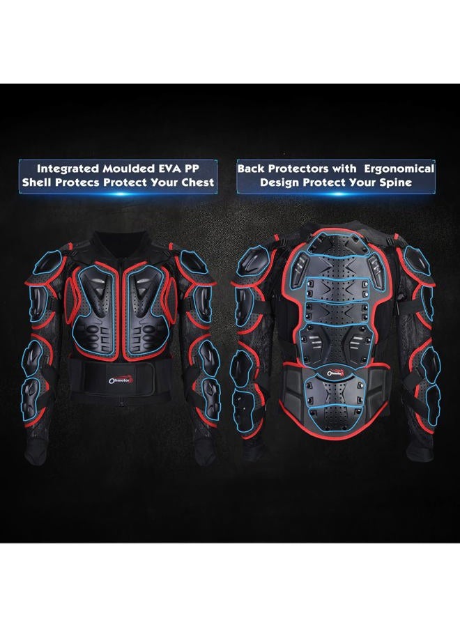 OHMOTOR Motorcycle Body Protective Jacket Armor Men, Motocross Riding Protective Gear,ATV Dirt Bike Chest Spine Protector (as1, Alpha, x_l, Regular, Regular, Red) - Image 3