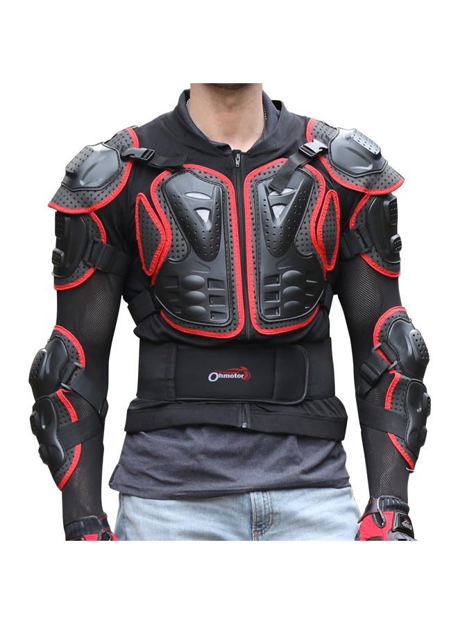 OHMOTOR Motorcycle Body Protective Jacket Armor Men, Motocross Riding Protective Gear,ATV Dirt Bike Chest Spine Protector (as1, Alpha, x_l, Regular, Regular, Red) - Image 1
