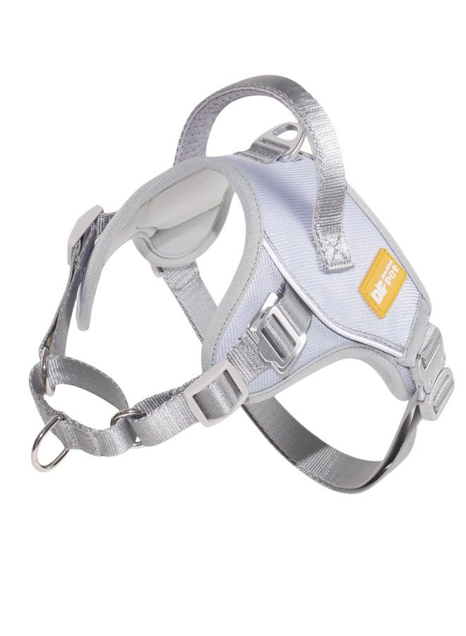 DF No Pull Step-in Martingale Dog Harness, Help Stop Pulling & Choking, Reflective & Adjustable, Front Clip Harness with Lift Handle, Tactical Silent Metal Buckle, Gray, 3/4", Front Chest 13.2"-16.0" - Image 1