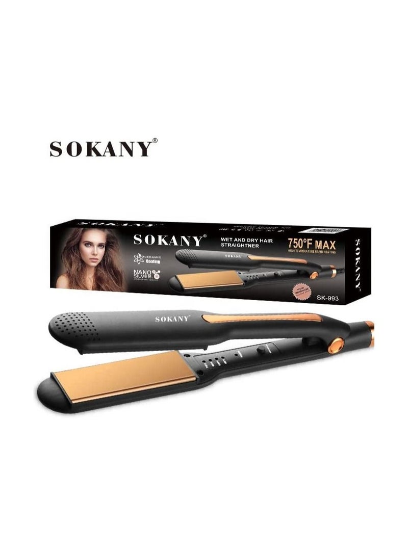 sokany SK-993 Professional Hair Straightener - Ceramic Coating - Image 1