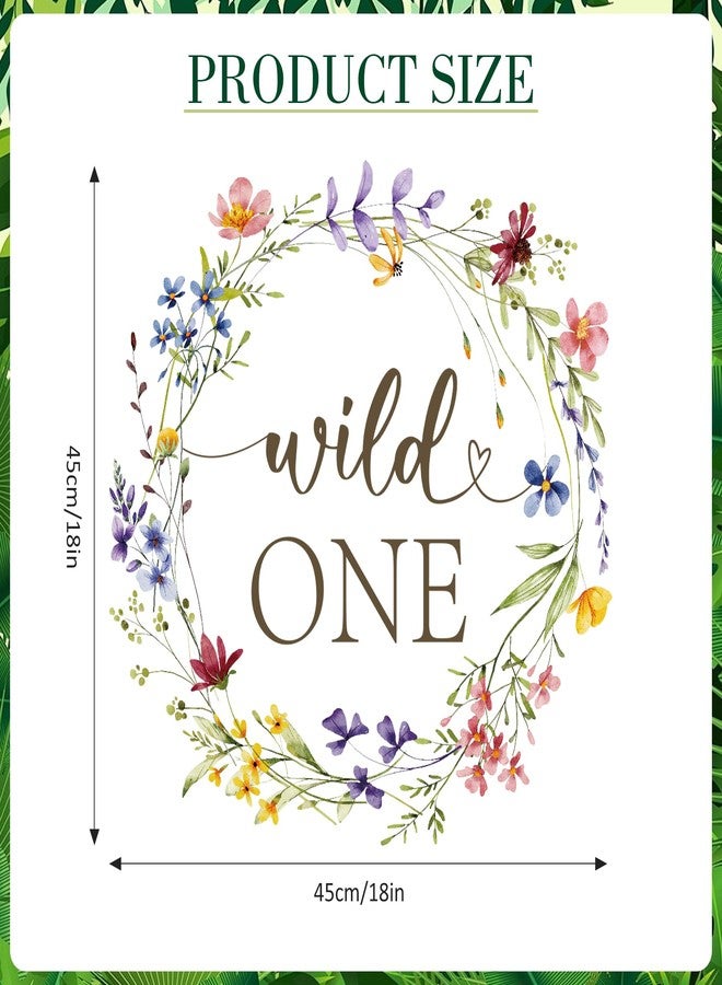 Dvehdbay Wild One Birthday Decorations Girl - Floral 1st Birthday Decorations Girl, Pink Jungle Theme Party Supplies, Pink Floral Wild One Banner,Wildflower Arch Backdrop Decal, Sign for Backdrop - Image 2