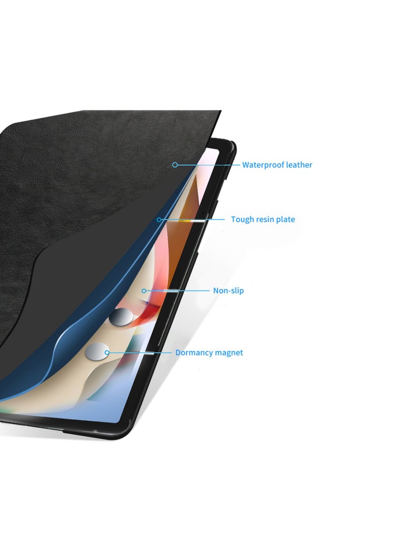Wtech Creative Series High Quality Leather Flip Case Cover For Xiaomi Redmi Pad 10.61 Inch 2022 Black - Image 4