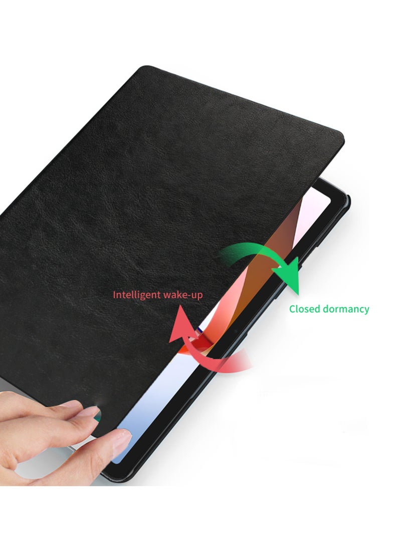 Wtech Creative Series High Quality Leather Flip Case Cover For Xiaomi Redmi Pad 10.61 Inch 2022 Black - Image 2