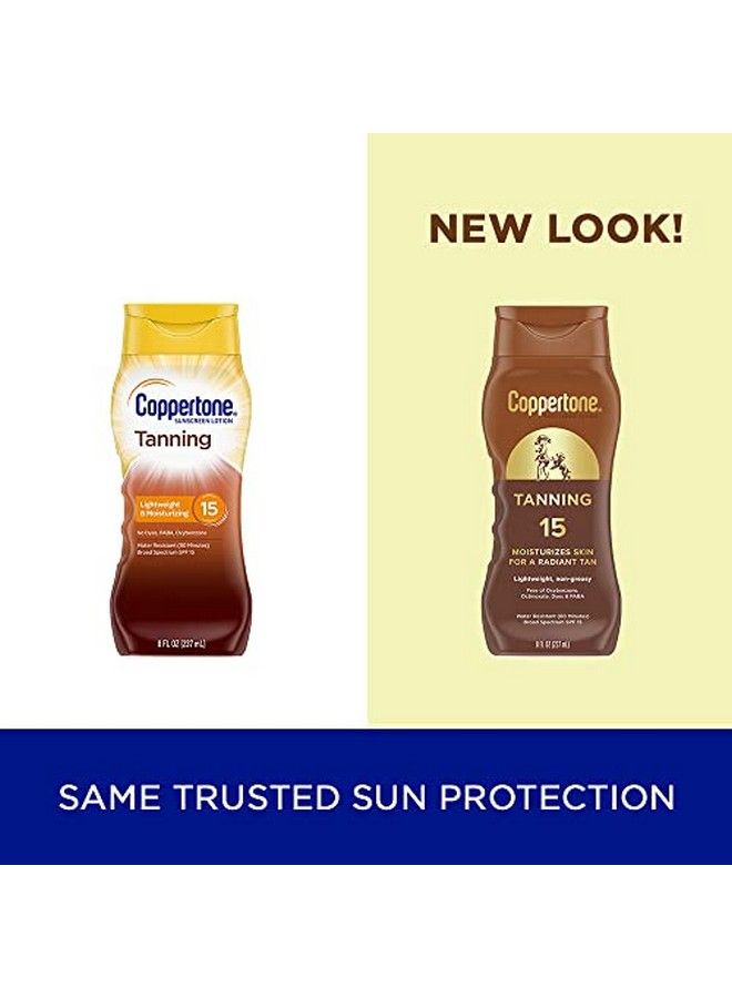 Coppertone Tanning Sunscreen Lotion Water Resistant Body Sunscreen Spf 15 Broad Spectrum Spf 15 Sunscreen 8 Fl Oz Bottle - Image 3