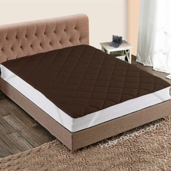 Blizz Mont Microfiber Double Bed Water Proof and Dust Proof King Size Mattress Protector (72 x 72 inch, Brown) - Image 1
