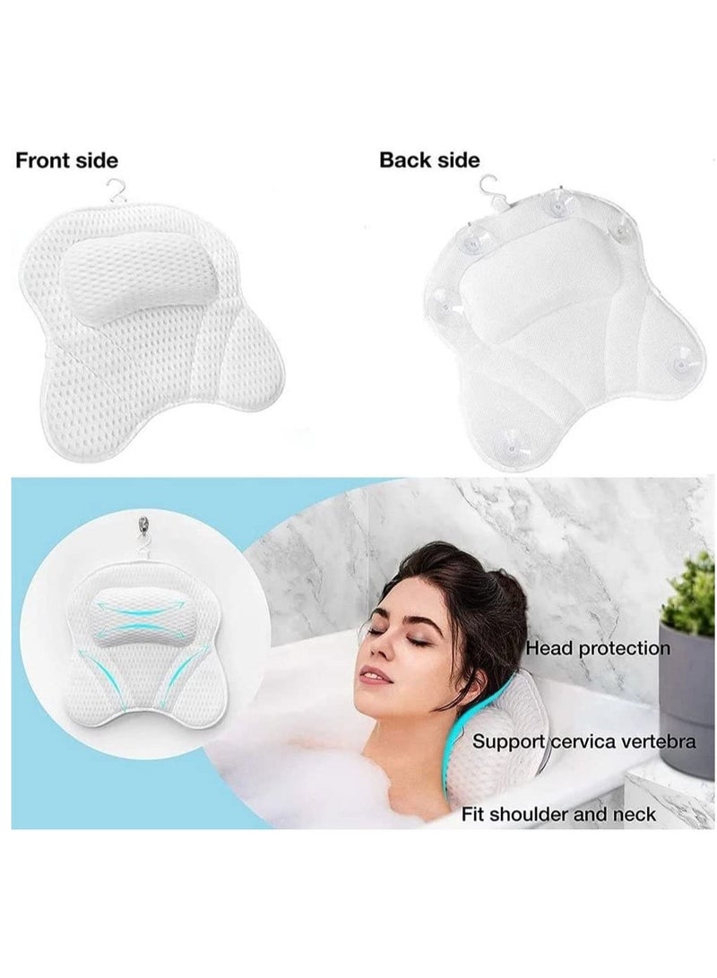 Bath Pillow, 4D Air Mesh Spa Bathtub Cushion with Head, Neck, Shoulder, Back Support, 6 Non-Slip Strong Suction Cups and Extra Thick, Fits Most Tub, Hot Jacuzzi - Image 2