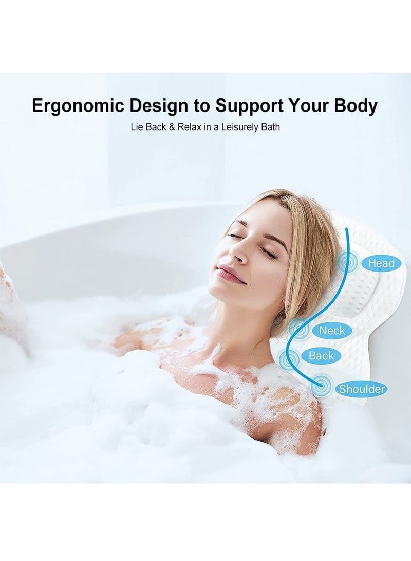 Bath Pillow, 4D Air Mesh Spa Bathtub Cushion with Head, Neck, Shoulder, Back Support, 6 Non-Slip Strong Suction Cups and Extra Thick, Fits Most Tub, Hot Jacuzzi - Image 4