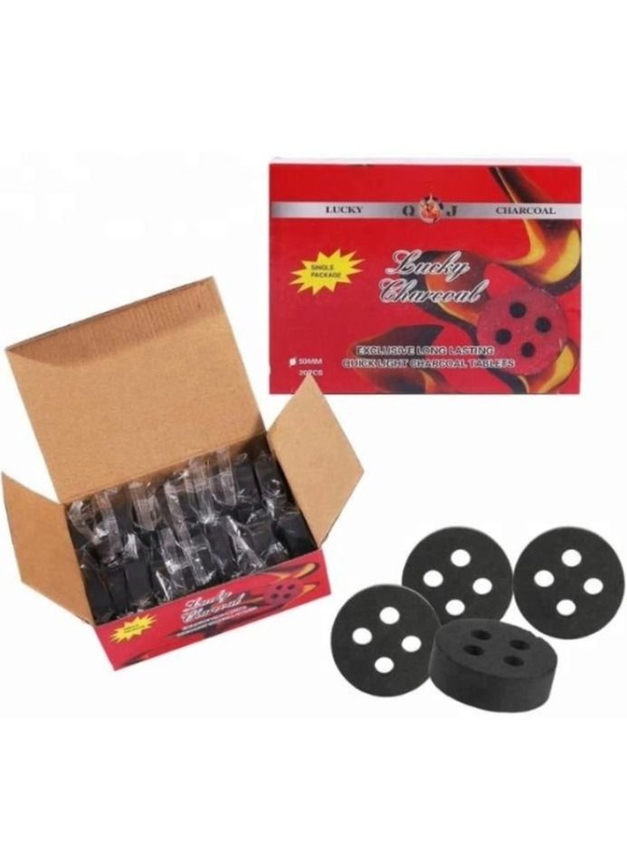 Lucky 20-Peices Bakhoor Charcoal Quick Ignite and Long Lasting Incence Coal - Image 3