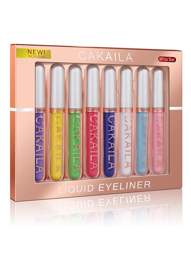 CAKAILA - 8 Color Liquid Eyeliner Set Long-lasting Waterproof Quick-drying Matte Color Makeup Eyeshadow Pencil Suitable for Party Festivals - Image 1