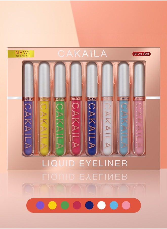 CAKAILA - 8 Color Liquid Eyeliner Set Long-lasting Waterproof Quick-drying Matte Color Makeup Eyeshadow Pencil Suitable for Party Festivals - Image 1