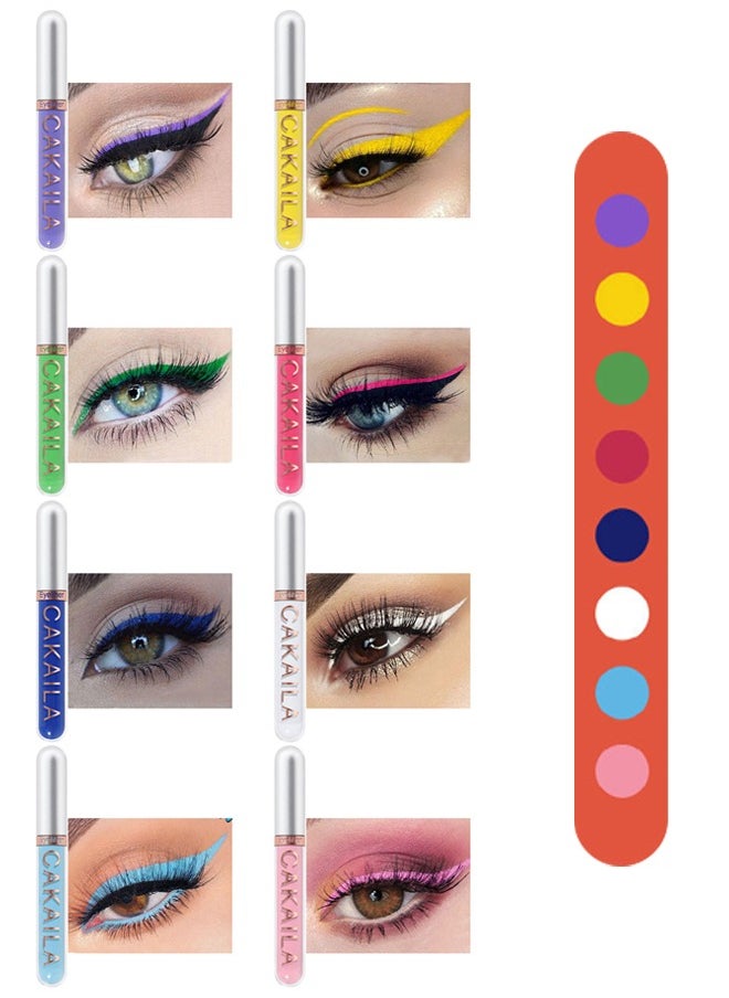 CAKAILA - 8 Color Liquid Eyeliner Set Long-lasting Waterproof Quick-drying Matte Color Makeup Eyeshadow Pencil Suitable for Party Festivals - Image 1