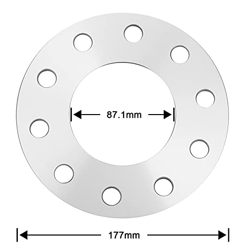 IRONTEK Wheel Spacers 1/4" Thickness Hub Bore 87.1mm Fit 5x5.5"(5x139.7mm) or 5x5", for Chevrolet C1500/Caprice/Tahoe, for Dodge B1500/Ram 1500/Durango, for Jeep CJ5/CJ7/Grand Cherokee 4PCS - Image 2