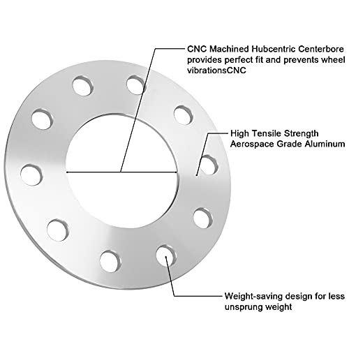IRONTEK Wheel Spacers 1/4" Thickness Hub Bore 87.1mm Fit 5x5.5"(5x139.7mm) or 5x5", for Chevrolet C1500/Caprice/Tahoe, for Dodge B1500/Ram 1500/Durango, for Jeep CJ5/CJ7/Grand Cherokee 4PCS - Image 3