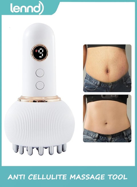 Drainage Massager & Anti Cellulite Massage Tool, Helps Reduce Stretch Marks & Cellulite, for Legs, Arms & Belly, Body Sculpting Machine with Microcurrent, Light, Heat & Vibration