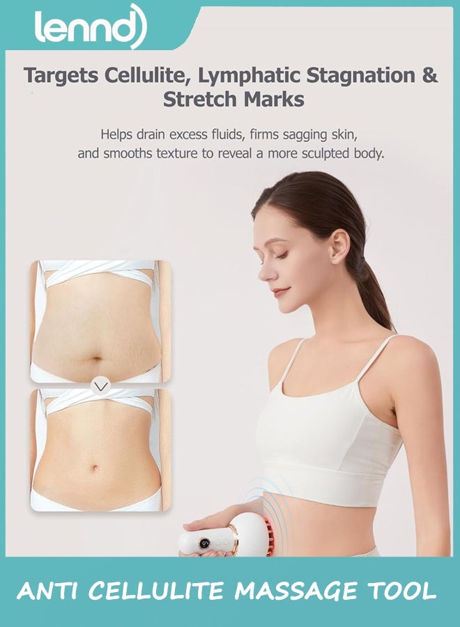 LENND Drainage Massager & Anti Cellulite Massage Tool, Helps Reduce Stretch Marks & Cellulite, for Legs, Arms & Belly, Body Sculpting Machine with Microcurrent, Light, Heat & Vibration - Image 2