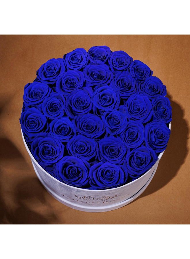 Prifroti Forever Real Roses in Suede Box - 27-Piece Roses in a Luxury Box - Real Roses That Last Over a Year - Valentines Day Flowers for Delivery Prime - Mothers Day, Christmas, Birthday (Royal Blue) - Image 4