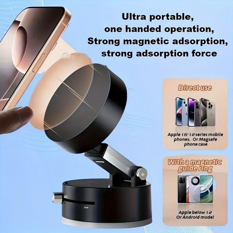 360 Degree Vacuum Magnetic Phone Holder Foldable Car Stand No Brand - Image 4