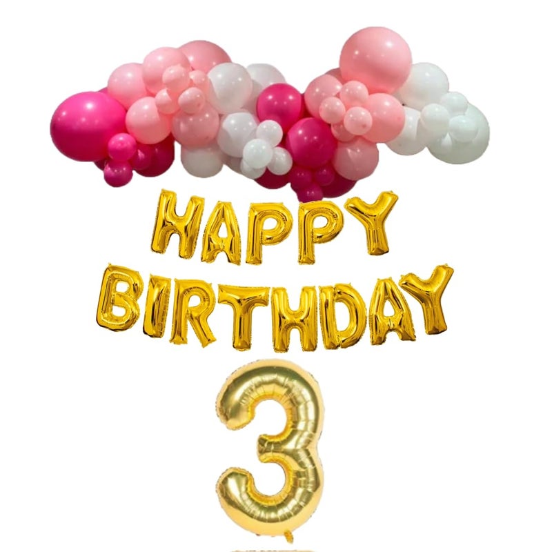 Party Box Birthday Decorations Items-Set with Foil Balloons For Decoration|Number Foil Balloons For Birthday| 1to 9 Years Birthday Decoration | Theme Birthday Decoration,Multicolor (9) - Image 1