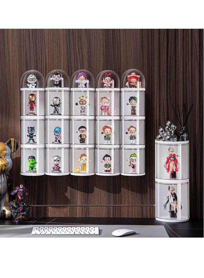 Clear Figures Display Case Wall Mounted Display Box Stackable Figures Blind Box Showcase Dustproof Doll Display Stand for Pop Mart Lego Collectibles Action Figures Building Blocks 3Layer