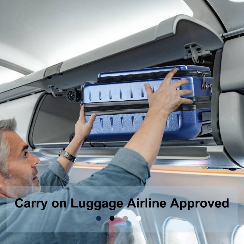 CENSIEN Carry On Luggage 22Ã—14Ã—9 Airline Approved, 20 Inch Lightweight ABS+PC Hard Shell Suitcases with Front Pocket, Spinner Wheels, TSA Lock (Navy Blue, 1PC) - Image 4