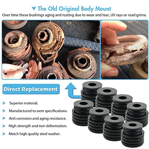 Bentolin مجموعة حوامل جسم KF04050BK تناسب 1999-2018 فورد F250 F350 سوبر ديوتي 2WD 4WD بولي يوريثان حوامل جسم كاب سوداء (20 قطعة) - Image 3