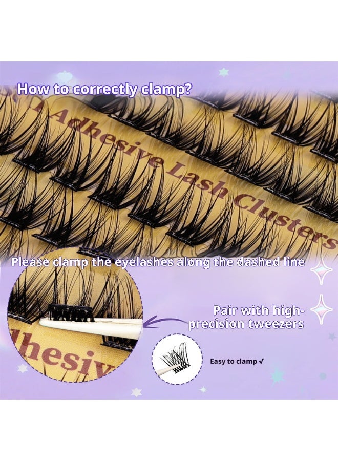 Bond Self Adhesive Eyelashes Pre glued False Eyelashes 10 Rows120 Piece Set of Glue-free False Eyelashes 10mm to 16mm Natural Look with Eyelash Clusters Reusable Press on Lashes No Glue Needed Lashes - Image 3