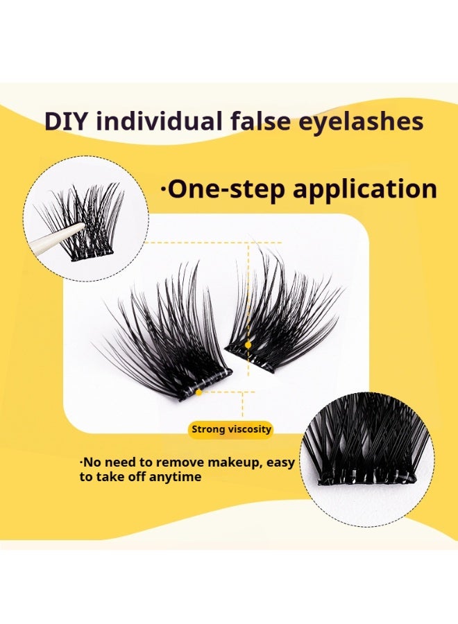 Bond Self Adhesive Eyelashes Pre glued False Eyelashes 10 Rows120 Piece Set of Glue-free False Eyelashes 10mm to 16mm Natural Look with Eyelash Clusters Reusable Press on Lashes No Glue Needed Lashes - Image 4