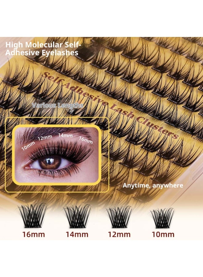 Bond Self Adhesive Eyelashes Pre glued False Eyelashes 10 Rows120 Piece Set of Glue-free False Eyelashes 10mm to 16mm Natural Look with Eyelash Clusters Reusable Press on Lashes No Glue Needed Lashes - Image 5