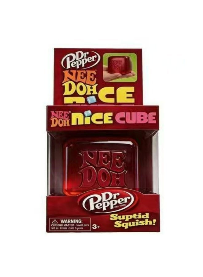 NeeDoh Nice Cube Sensory Squeeze Toy, Super Solid Squish Stress Relief Cube, Returns to Shape for Endless Fidget Fun, Soft & Durable, 2.25 Inch burgundy Cube - Image 1