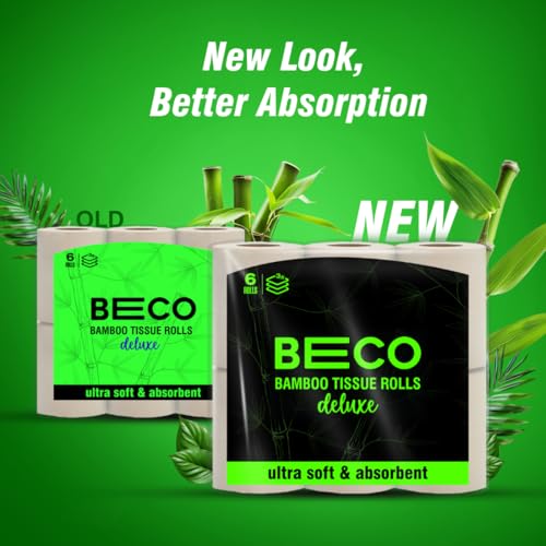 Beco Bamboo 3-Ply Toilet Paper Roll 160 Pulls Each Pack of 6, 100% Natural, Unbleached and Eco-Friendly Tissue Papers - Image 2