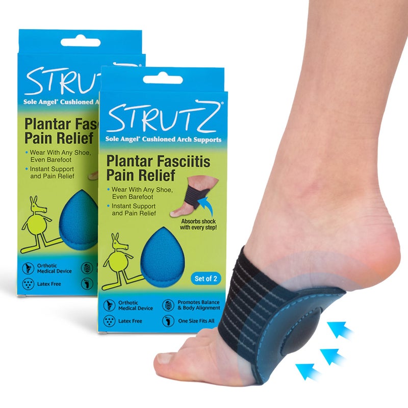 Strutz 2 Pack Sole Angel - The Original Patented Arch Support and Compression Technology - Plantar Fasciitis Support - Ease Discomfort and Improve Mobility - Metatarsal Foot Pads for Women and Men - Image 1